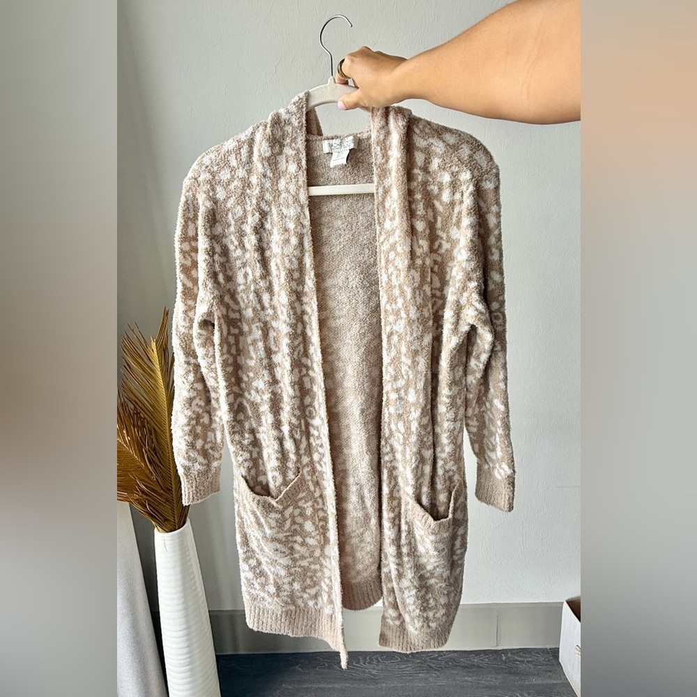 RACHEL ZOE Microfiber Cheetah Cardigan Barefoot Dreams Cozy Soft
